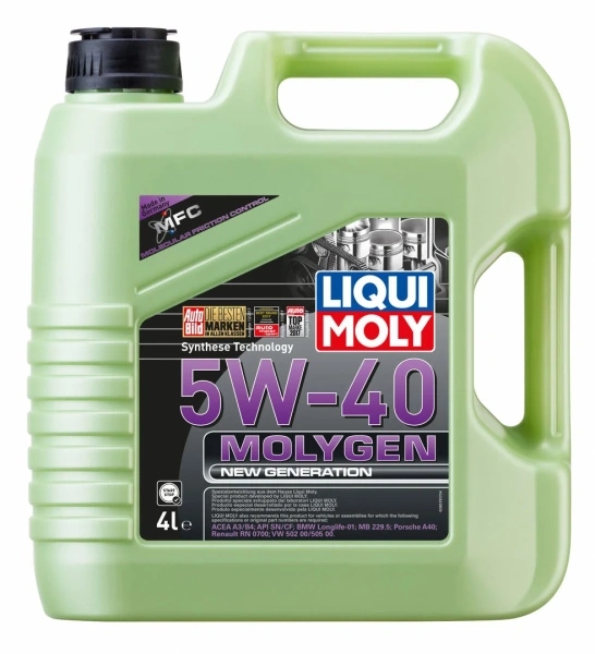 Масло моторное Liqui Moly Molygen New Generation 5W40, API SN, ACEA A3/B4, 4 л 8578