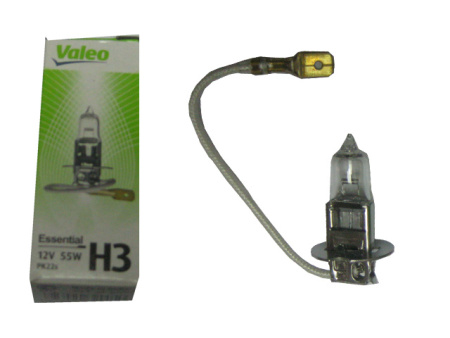 Лампа галогенная H3 VALEO 12В, 55Вт от 3800К (холодный белый) PK22s 32005