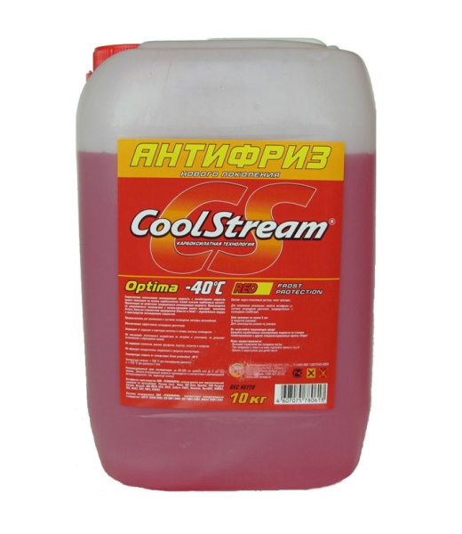 Антифриз CoolStream Optima red, G12 красный, 10 л CS010703RD
