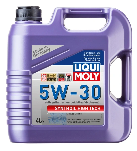 Масло моторное Liqui Moly Synthoil High Tech 5W30, API SM/CF-4, ACEA C3, 4 л 9076