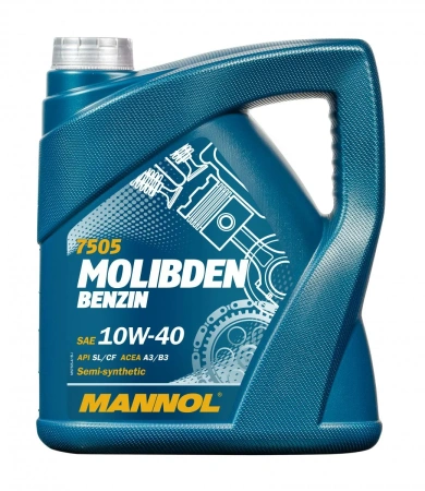 Масло моторное Mannol Molibden Benzin 10W40, API SL/CF-4, ACEA A3/B3, 4 л