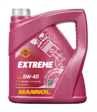 Масло моторное Mannol Extreme 5W40, API SN/CH-4, ACEA A3/B4, 4 л