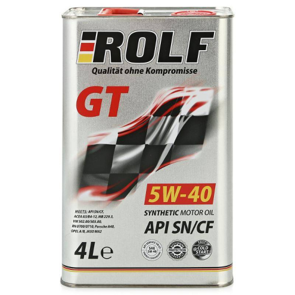 Масло моторное ROLF GT 5W30, API SN/CF-4, ACEA C2/C3, 4 л 322228