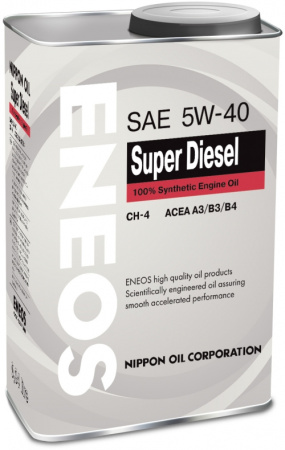 Масло моторное Eneos Super Diesel CH-4 5W40, API CH-4, ACEA A3/B4, 1 л