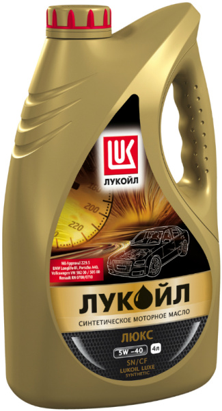 Масло моторное Лукойл Luxe Synthetic 5W40, API SN/CF-4, ACEA A3/B4, 4 л 207465