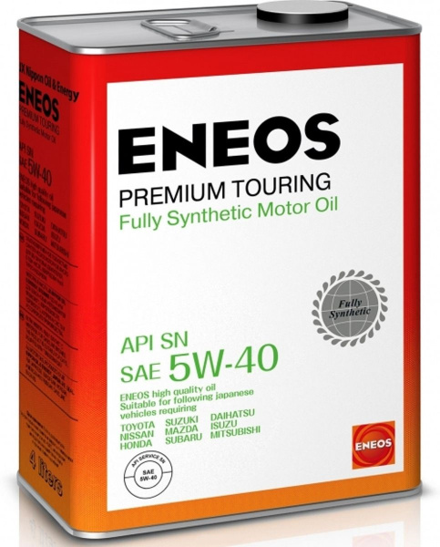 Масло моторное Eneos Premium Touring 5W40, API SN, 4 л 8809478942162