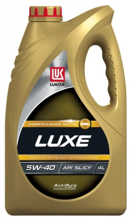 Масло моторное Лукойл Luxe 5W40, API SL/CF-4, 4 л