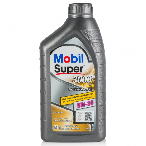 Масло моторное Mobil Super 3000 X1 Formula FE 5W30, API SN/CF-4, ACEA A5/B5, 1 л 152565