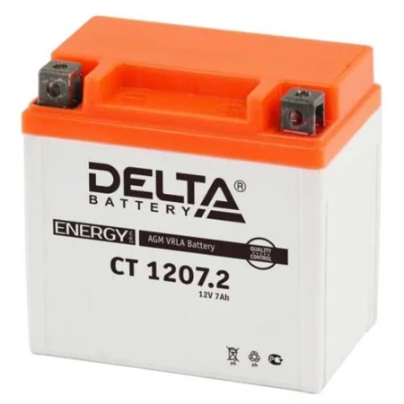 Аккумулятор МОТО DELTA 12В 7А-ч 130А 0 (обратная) 114х70х106 YTZ7S AGM