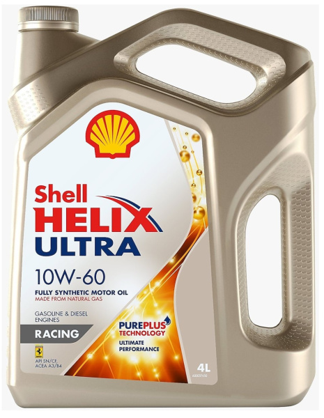 Масло моторное Shell Helix Ultra Racing 10W60, API SN/CF-4, ACEA A3/B4, 4 л 550046412