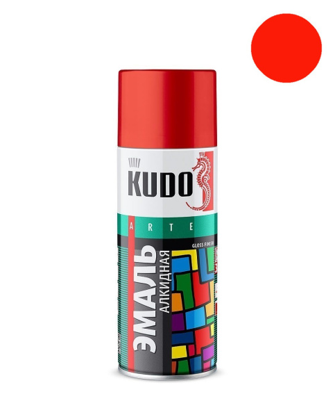 Краска красная алкидная KUDO 520мл KU1003