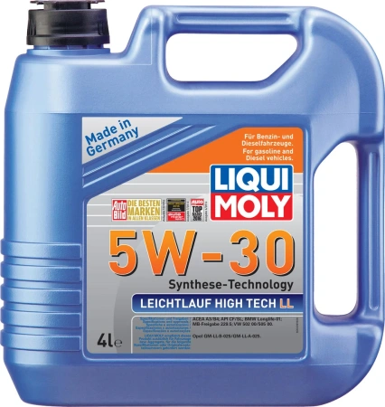Масло моторное Liqui Moly Leichtlauf High Tech LL 5W30, API SL, ACEA A3/B4, 4 л 39006