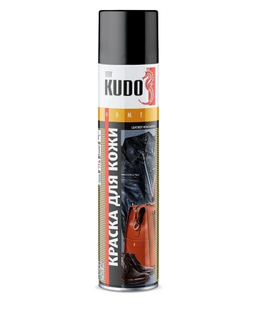 Краска аэрозольная для гладкой кожи коричневая 400мл KUDO