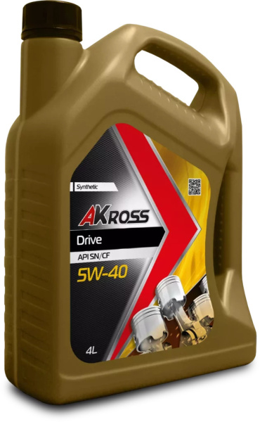 Масло моторное AKross DRIVE 5W40, API SN/CF-4, 4 л AKS0002MOF