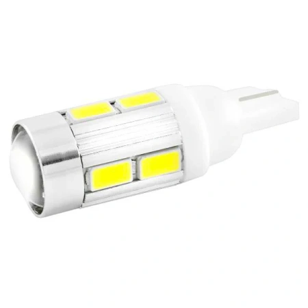 Лампа светодиодная W5W SKYWAY 10 LED линза 12В, 5Вт W2,1*9,5d
