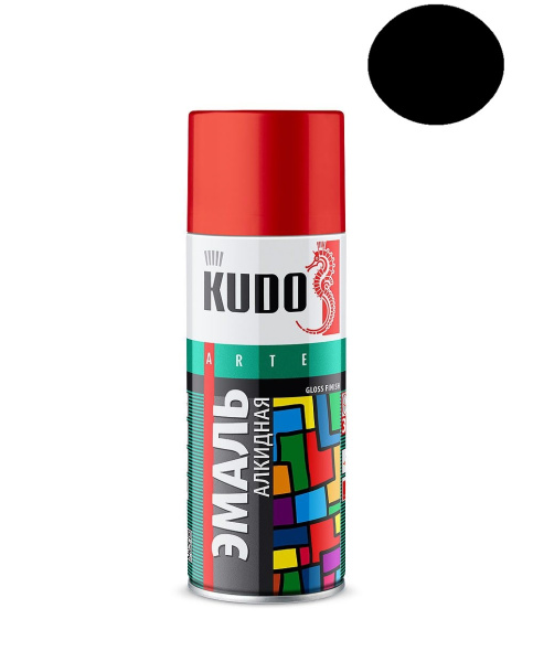 Краска черная матовая алкидная KUDO 520мл KU1102