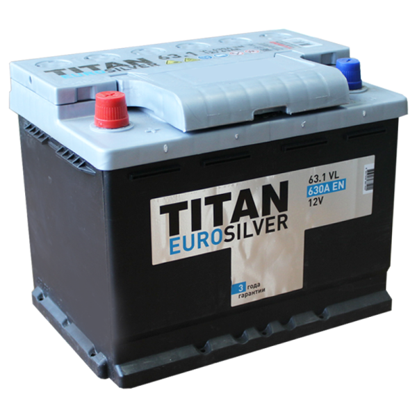 Аккумулятор Tubor TITAN EuroSilver 12В, 63А-ч, 630А, полярность 1 (прямая), L2 [242x175x190 мм] 6CT631VL