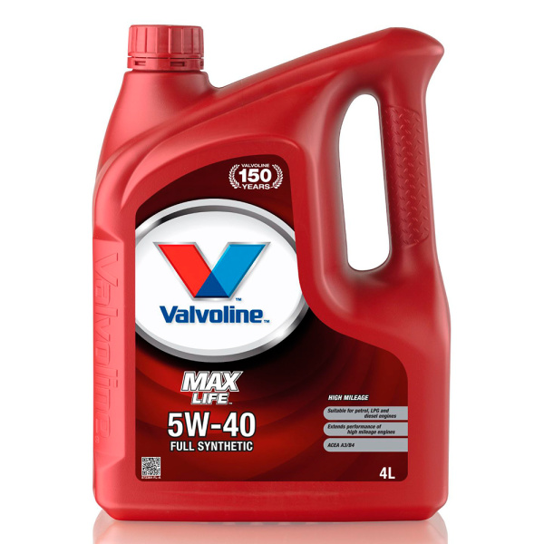 Масло моторное Valvoline MaxLife 5W40, API SN/CF-4, ACEA A3/B4, 4 л 872364