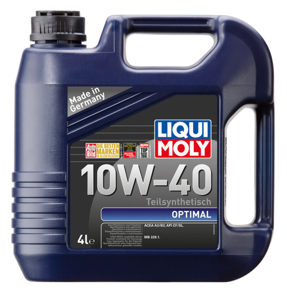 Масло моторное Liqui Moly Optimal 10W40, API SL/CF-4, ACEA A3/B3, 4 л 3930