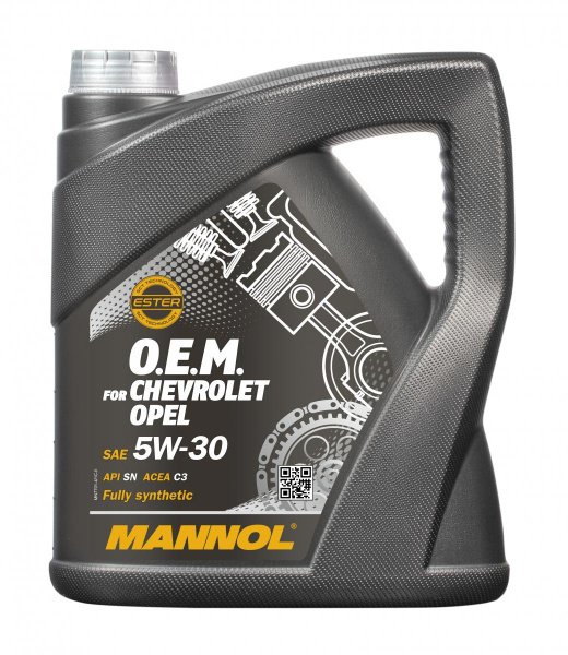 Масло моторное Mannol O.E.M. for Chevrolet Opel 5W30, API SN, ACEA C3, 4 л MN77014