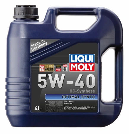 Масло моторное Liqui Moly Optimal Synth 5W40, API SN/CF-4, ACEA A3/B4, 4 л 3926