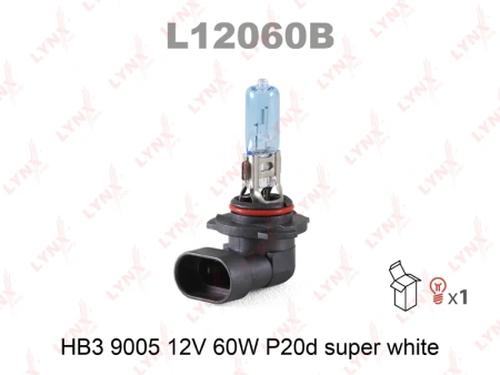 Лампа галогенная HB3 LYNX auto 12В, 60Вт от 3800К (холодный белый) P20d
