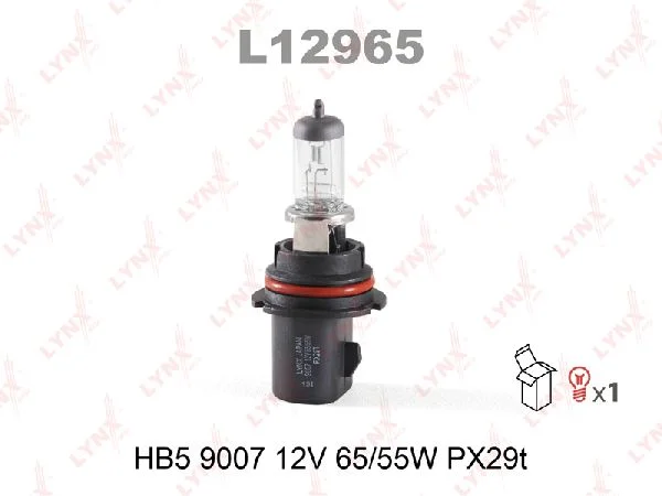 Лампа галогенная HB5 LYNX auto 12В, 65/55Вт 3000-3700К (тёплый белый) PX29t